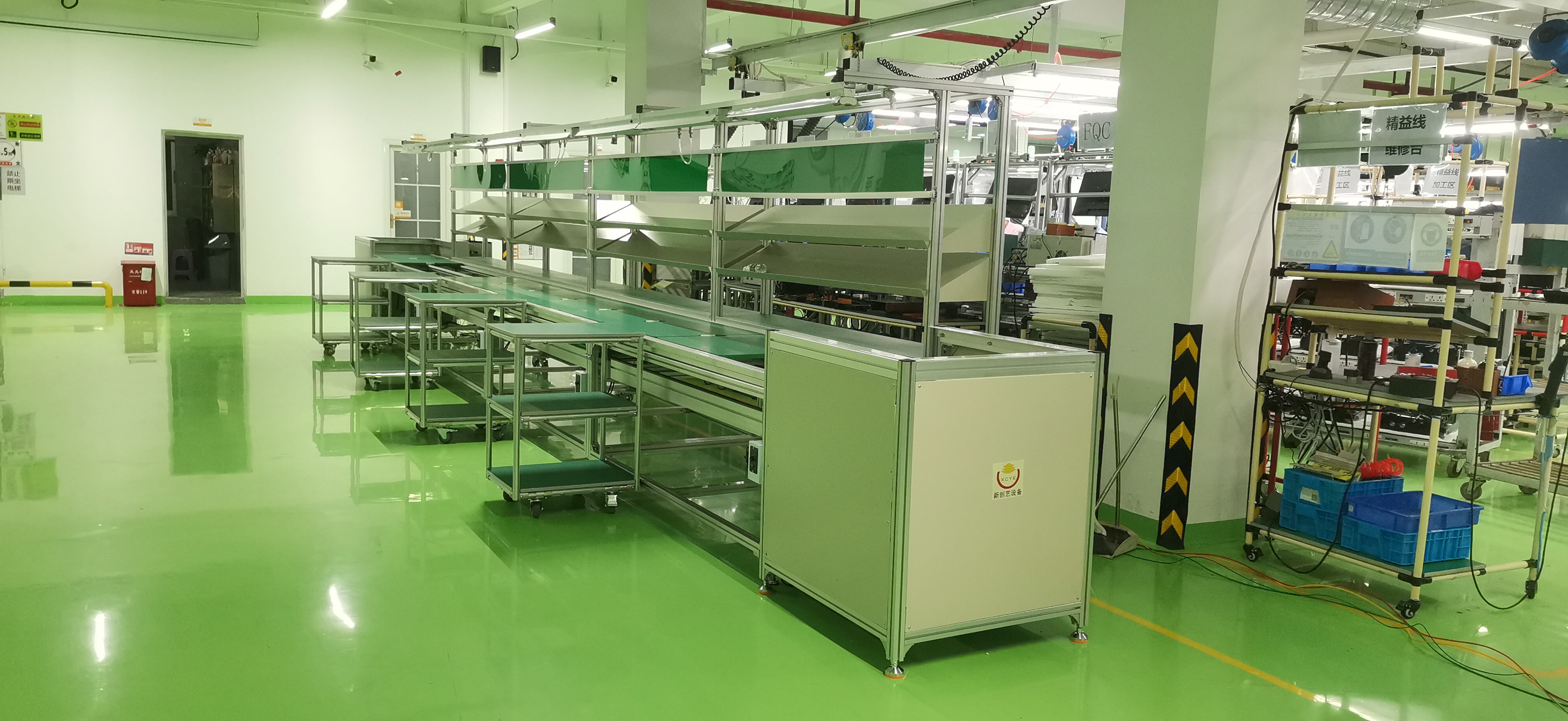 分段式带回板升降机半自动倍速线工程已完工